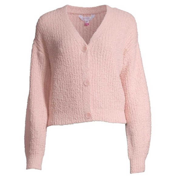 No Boundaries Juniors' Teddy Cardigan Pink Dusty Rose Textured Sweater XXL (19) - Picture 5 of 16